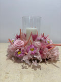 Bougeoir nuage rose de la marque Rêves En Fleurs, décor en forme de nuage rose pour bougies, élégant et doux.