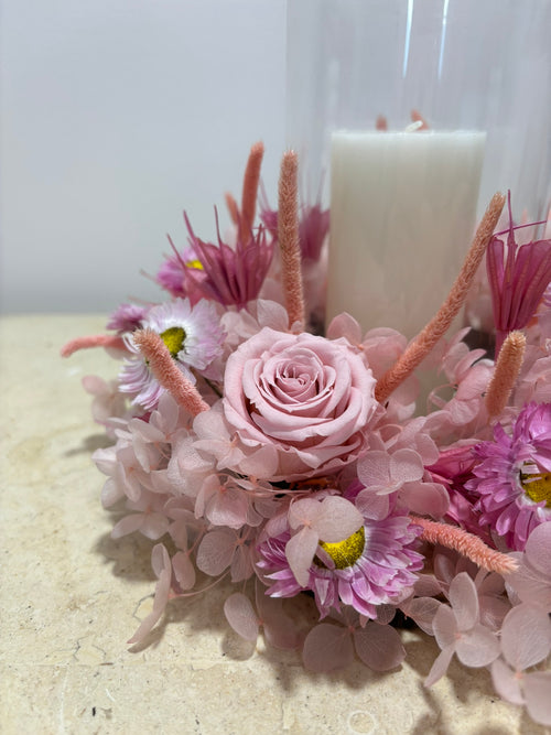 Bougeoir nuage rose